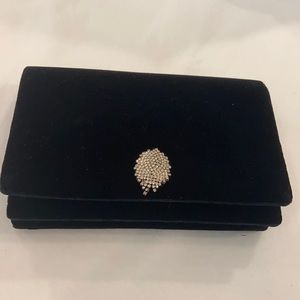 Lord and Taylor black velvet clutch